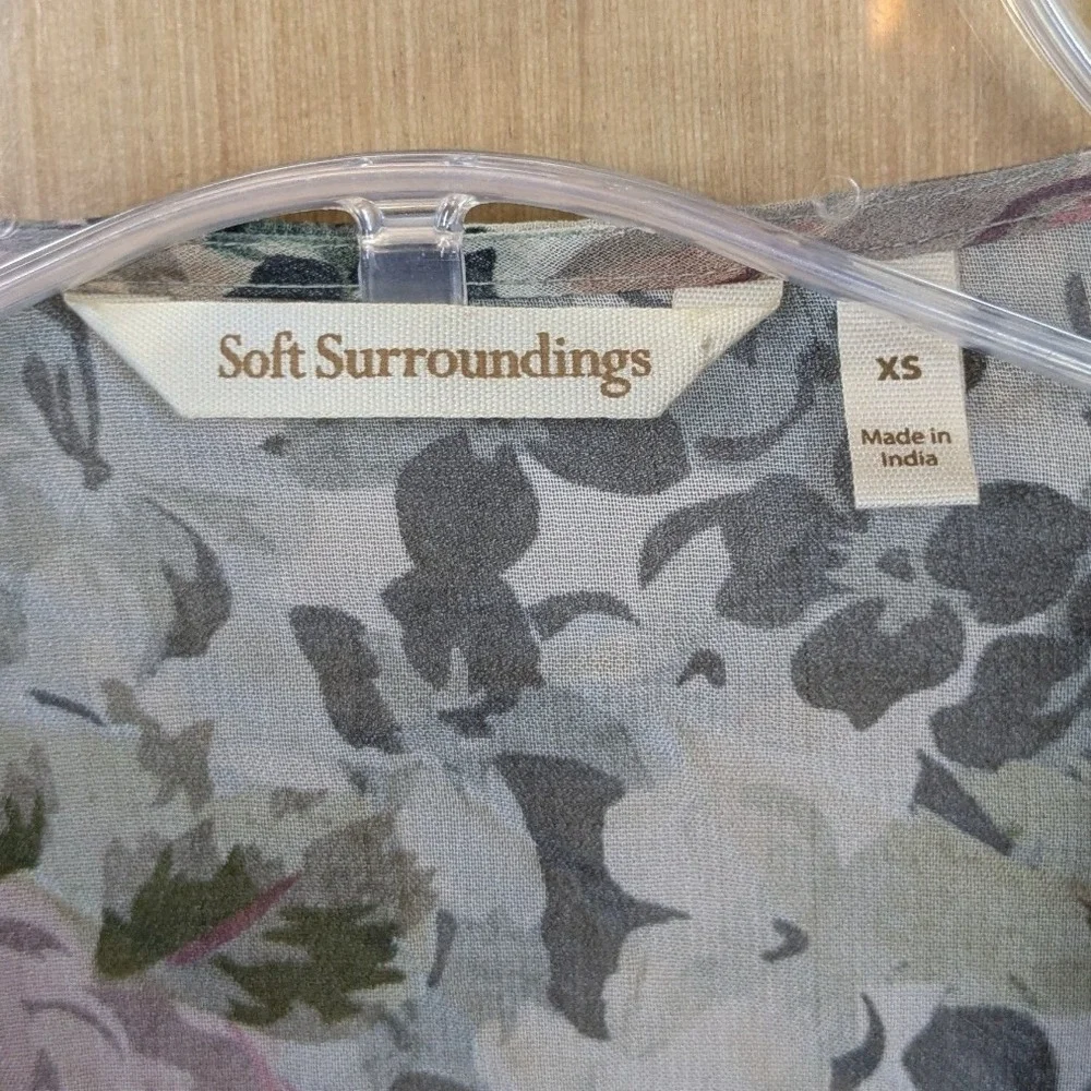 Soft Surroundings Boho Peasant Cottage Floral Sheer Embroidered Cardigan Size XS